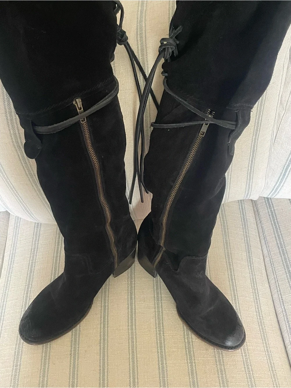 Freebird By Steven Blain Suede Over The Knee Boots Black Size US 10